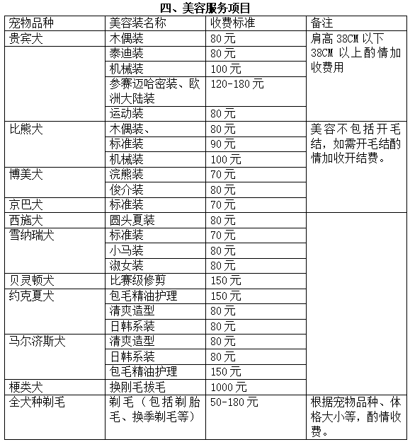 美容服務(wù)項(xiàng)目